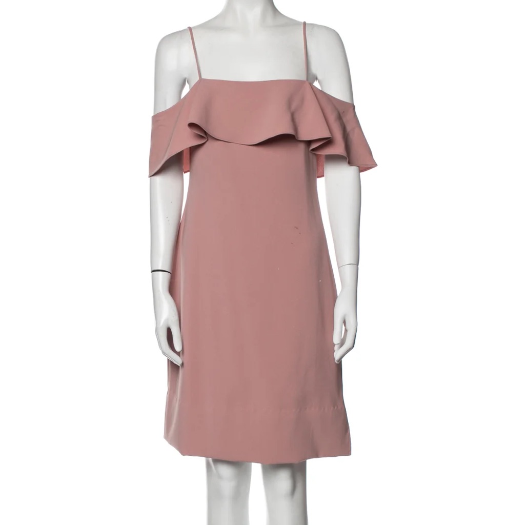 Theory Square Neckline Knee-Length Off Shoulder Dress Xs Size 2